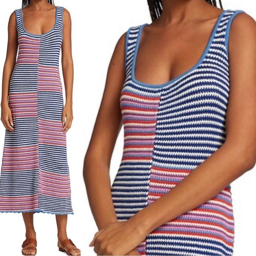 Figue Knit Maxi Dress - Blue and Pink